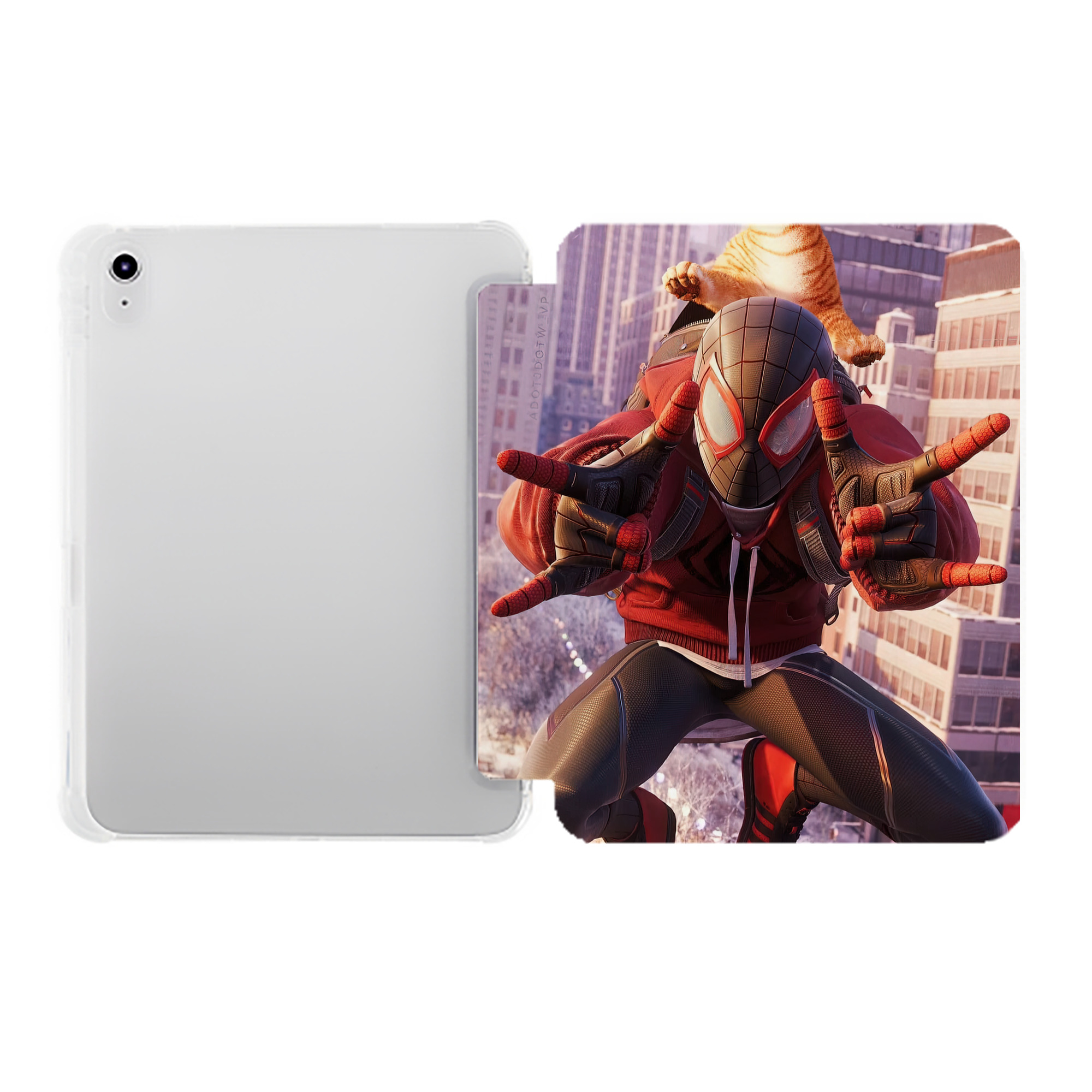 （画像用） Spider Man スパイダーマン IPad ケース ペン収納付き 三つ折りスタンド PUレザー×シリコン 対応機種9.5/10.5/10.9インチ